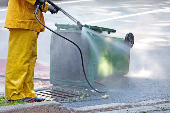 Trash can power wash cleaning Services